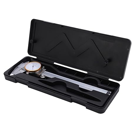 Professional Dial Caliper Steel Vernier Caliper Measuring Tool with Depth Rod 0 150mm Precision for Metal Woodworking Automotive Engineering Silver