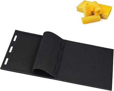 Beeswax Foundation Press Mold Silicone 1 Pack, 5.4mm Honeycomb, Non-Stick Reusable Beeswax Sheets Mold for Candle Making, Flexible and Foldable