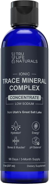 Trace Mineral Complex 8 oz (96 Servings) 72+ Ionic Minerals Concentrate/Magnesium, Chloride, Boron, Potassium/Supports Hydration & Electrolyte Balance