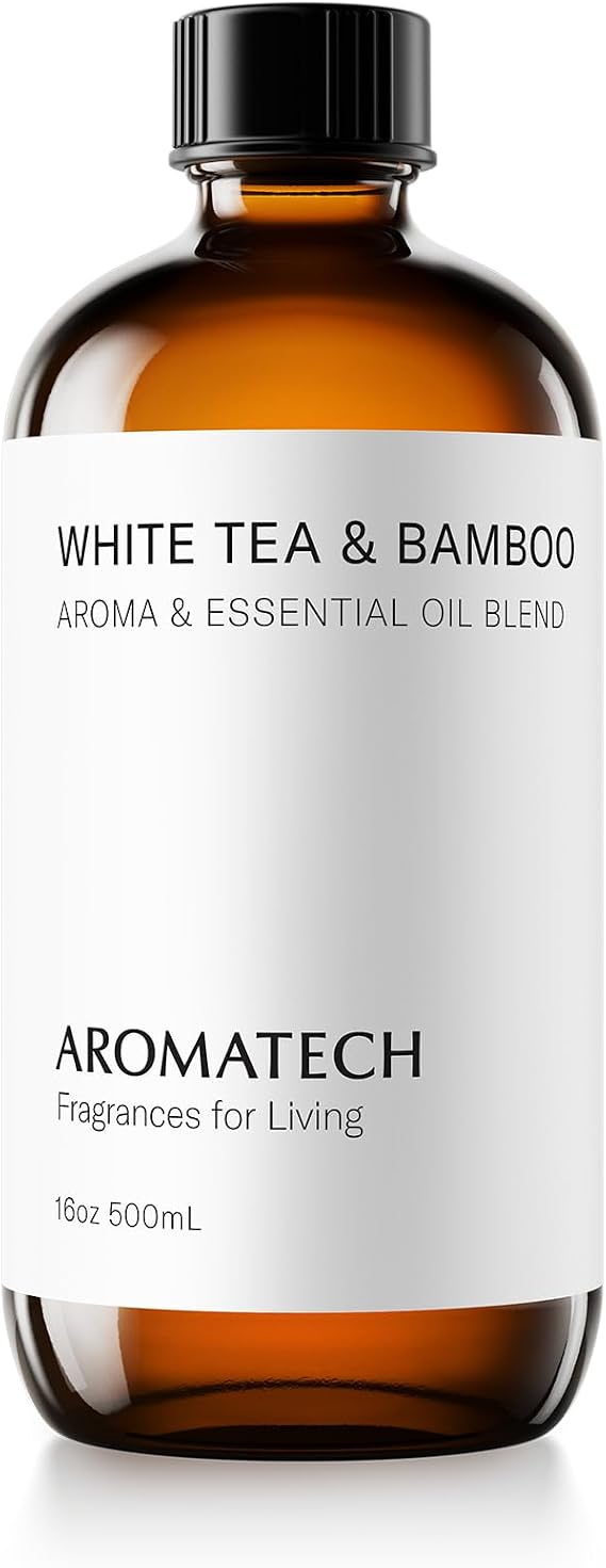 AromaTech White Tea & Bamboo Premium Aroma Oil Delicate & Earthy Home Fragrance with Notes of White Tea, Bamboo & Jasmine for Scent Diffusers, Cold-Air Machines (16 Fl Oz (Pack of 1))