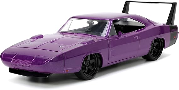 Jada Toys Big Time Muscle 1:24 1969 Dodge Charger Daytona Die-cast Car Purple, Toys for Kids and Adults