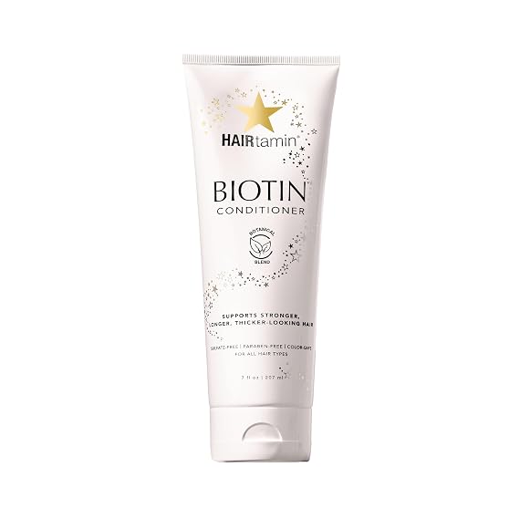 HAIRtamin Biotin Conditioner, vitamin-rich conditioner for healthy hair growth for all hair types, color and keratin safe, paraben free