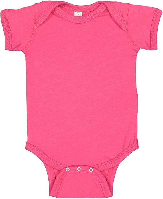 RABBIT SKINS Infant 60/40 Cotton/Polyester Vintage Heathered Jersey Short Sleeve Bodysuit (4405)