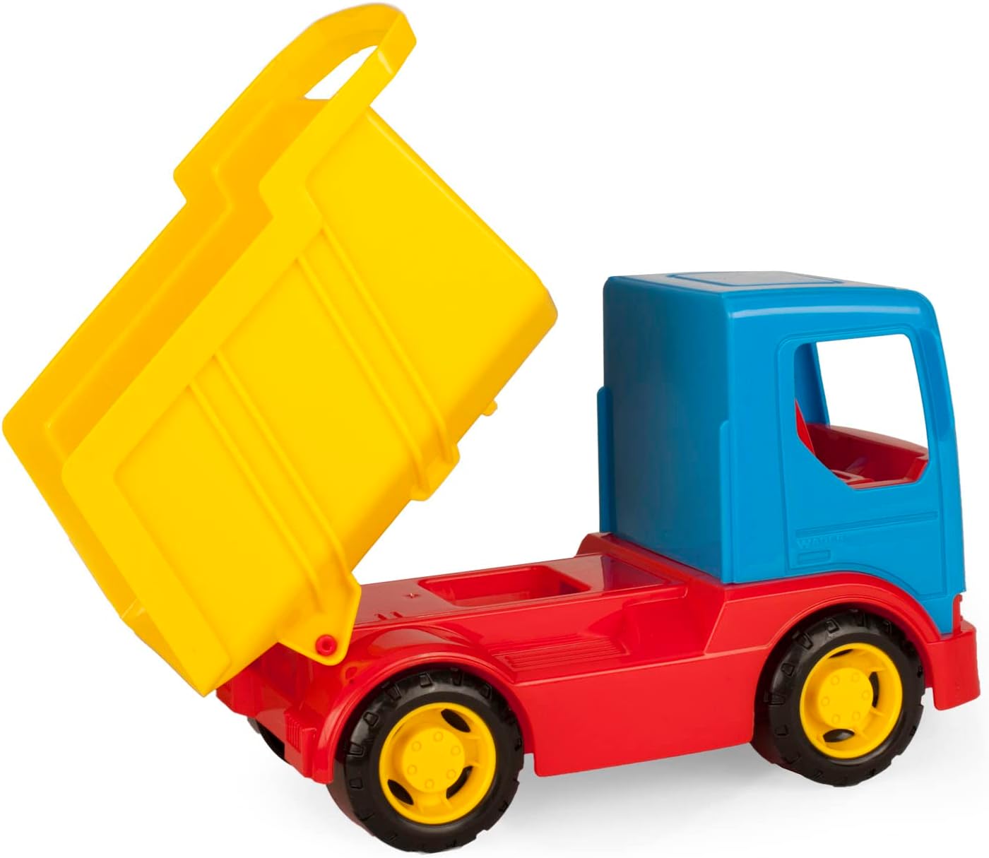 Wader 35312 35312-Tech Truck Dumper Truck with Sturdy Steel Axles Approximately 23.5 x 11.5 x 15.5 cm Large from 12 Months Ideal Gift for Creative Play Colourful