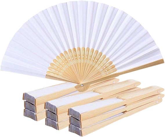 10 Pack Paper Fans,Folding Hand Fan Chinese Handheld Fan for Wedding