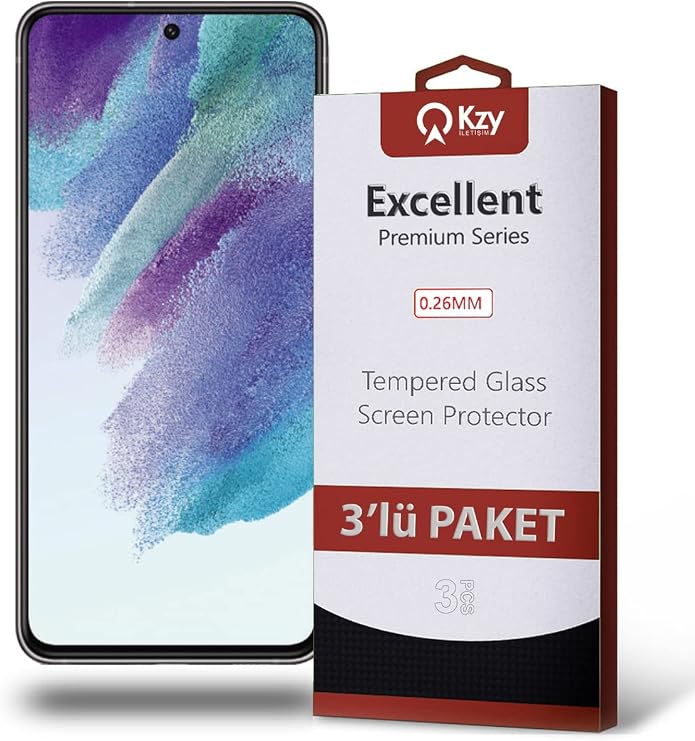 KZY CONTACT Tempered Screen Protector Compatible with Samsung Galaxy S21 FE Unbreakable Glass Economical 3-Piece Package