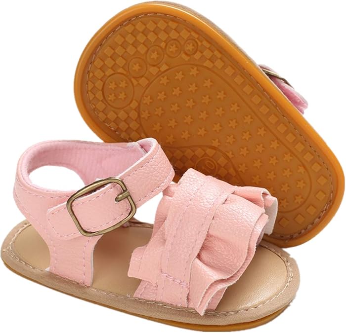 myppgg Toddler Baby Boys Girls Bowknot Sandals Soft Sole Cotton Crib First Walkers Shoes