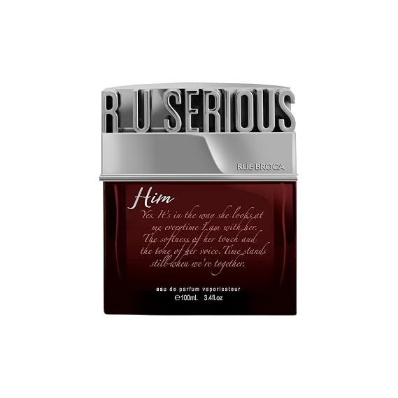 Rue Broca R U Serious Him Eau de Parfum Spray For Men, 3.4 Fl. Oz Aromatic, Fresh, and Sensual Masculine Fragrance