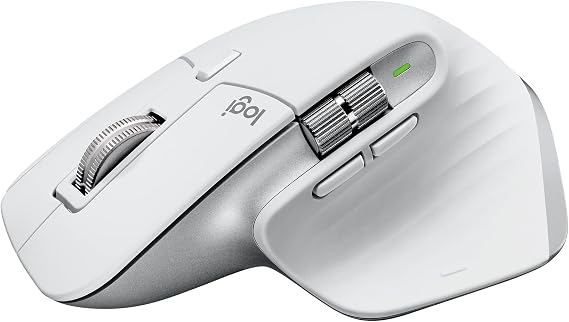 Logitech Mac için MX Master 3S Performans Kablosuz Mouse, 8.000 DPI, Apple ve iPad için, Sessiz, Ergonomik, Ultra Hızlı Kaydırma, Çoklu Cihaz Özelliği, Bluetooth, Logi Bolt USB Alıcı, Beyaz | Ultra hızlı kaydırma, Ergo, 8K DPI, cam izleme, sessiz tıklamalar, USB-C, Apple, iPad - Soluk Gri