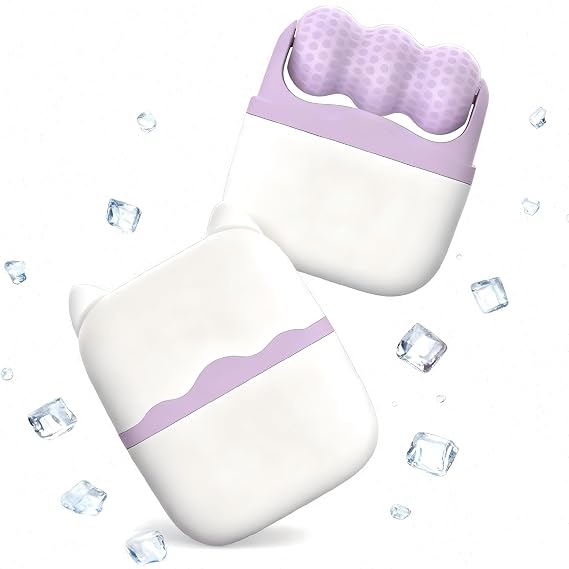 2026 New Ice Roller for Face Women,2 in 1 Face Eyes Roller,Facial Skin Care Tools,Gifts for Women Mom Wife(Purple)