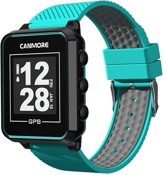 CANMORE TW353 Golf GPS Watch for Men and Women, High Contrast LCD Display, Free Update Over 41,000 Preloaded Courses Worldwide, Lightweight Essential Golf Accessory for Golfers, Turquoise/Gray