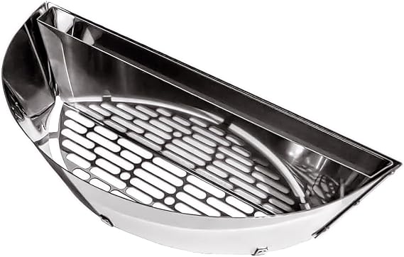 Slow 'N Sear Deluxe Charcoal Basket Insert for 22" Weber Kettle Grills Patented Stainless Steel Two-Zone Cooking Accessory with Removable Water Reservoir for Low & Slow Smoking and Searing