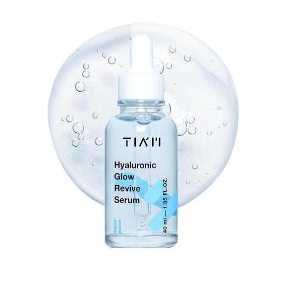 TIA'M Hyaluronic Glow Revive Serum, 1.35 fl oz, Lightweight & Non-Sticky Face Serum for Deep Hydration and Calming, Ideal for Dry, Dehydrated Skin, Korean Skin Care
