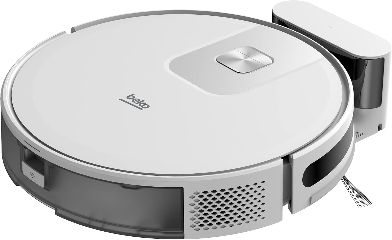 Beko Robot Cleaner VRR60314VW | White/Chrome Design | 150 Minute Run Time | 2000 Pa Suction Power | 4 Cleaning Modes | Mophead and water tank | Wifi connected/Smartphone compatible