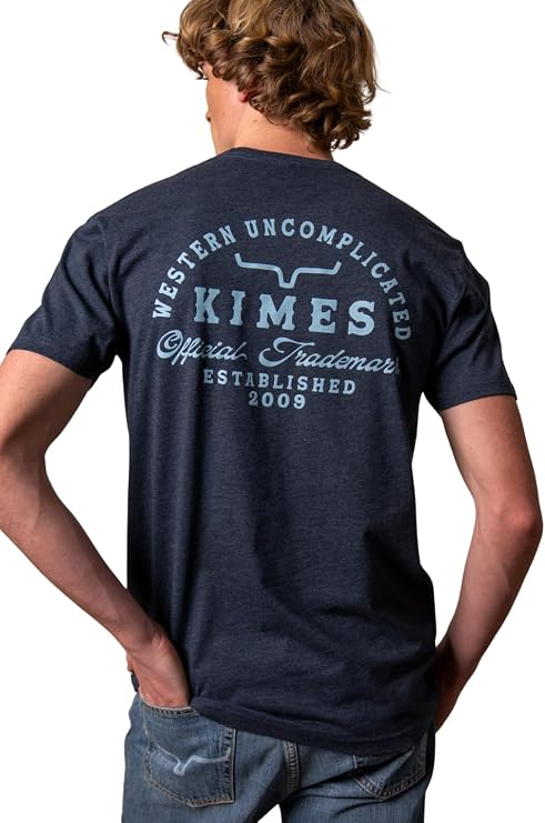 Kimes Ranch Mens Bar Doors T Shirt Western Logo Tee Cotton Blend Short Sleeve Casual Western Shirt