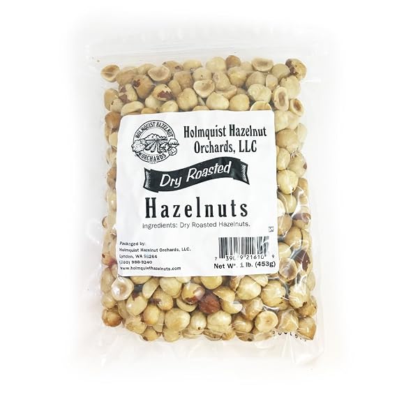 1 LB | Holmquist Hazelnuts Dry (AIR) Roasted Hazelnuts | Unsalted | NON-GMO, GLUTEN FREE, KOSHER, RESEALABLE, KETO-FRIENDLY | GROWN IN USA