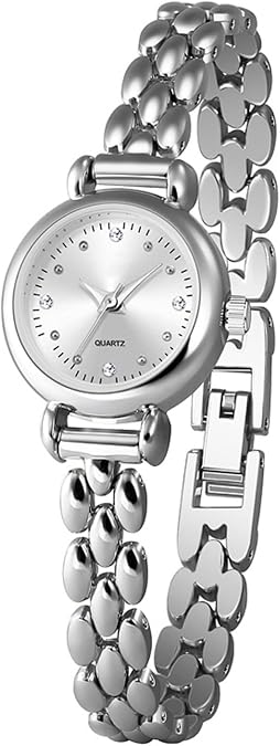 ADSBIAOYE Petite Womens Round Simple Wrist Watch Fashion Dress Diamond Female Watches for Ladies Analog Quartz Stainless Steel Waterproof Watch