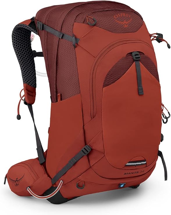 Osprey Manta 34L Men's Hiking Backpack with Hydraulics Reservoir, Oak Leaf Orange