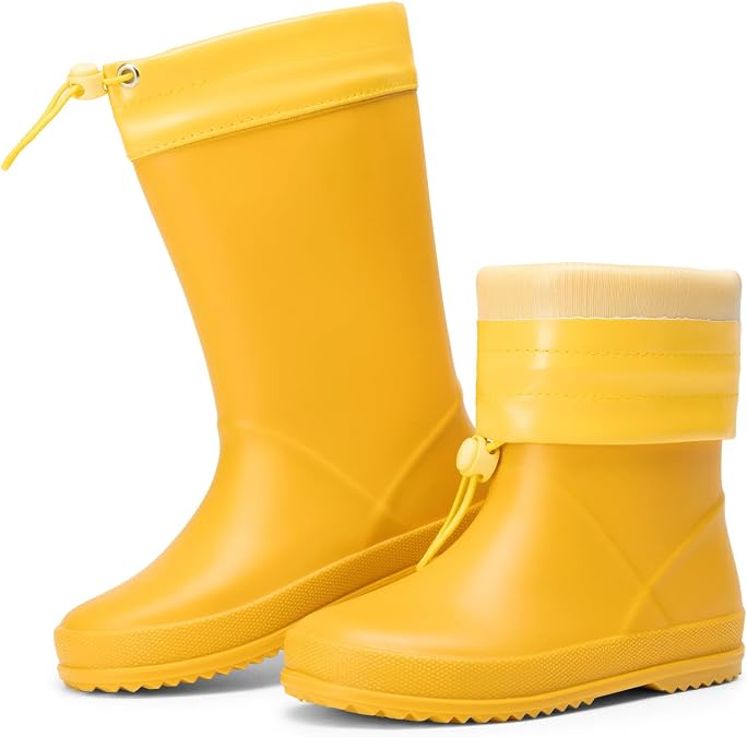 DREAM PAIRS Kids Waterproof Fleece Lined Rain Boots