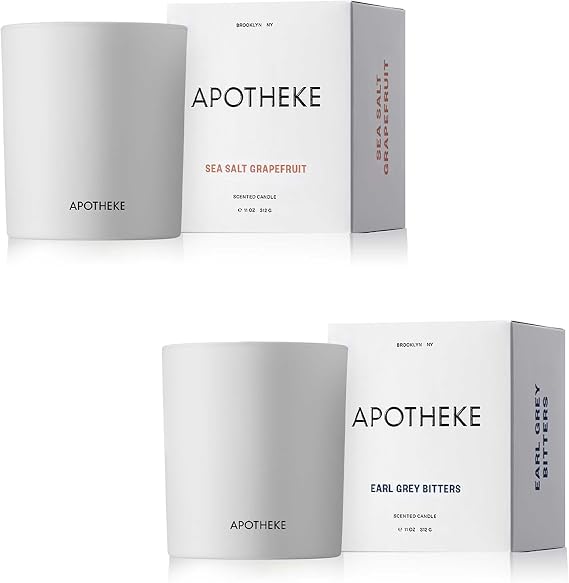 Apotheke Scented Candle Bundle - Earl Grey & Sea Salt Grapefruit