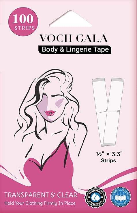VOCH GALA Double Sided Tape for Clothes & Fashion, 100 Strips