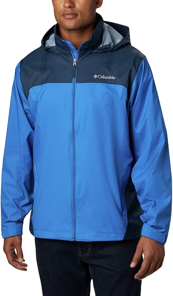 Columbia Men's Glennaker Lake Rain Jacket, Blue Jay/Columbia Navy, 2X Tall
