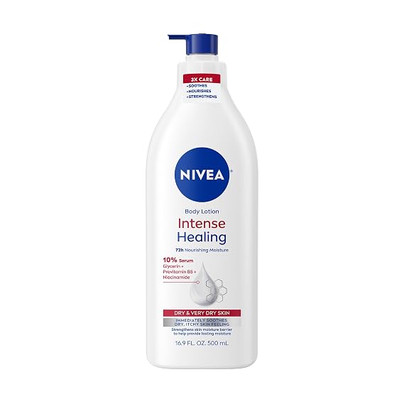 NIVEA Intense Healing Body Lotion, 72-Hour Moisturizing Lotion,16.9 FL OZ