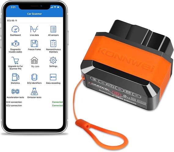 jianyana OBD2 Code Reader, OBD2 Scanner Bluetooth Universal Car Engine Fault Code Reader Car Diagnostic Scanner Diagnostic Scan Tool with BMW Ford VW Audi All OBDII Vehicles