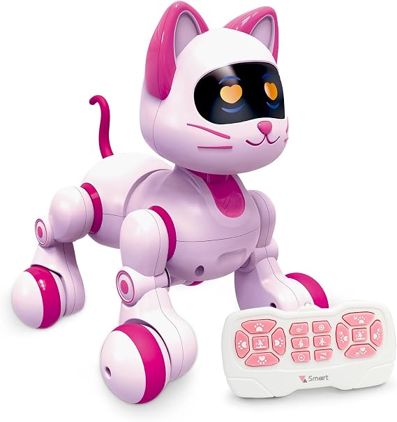 Uzaktan Kumandalı Robot Kedi, Programlanabilir RC Akıllı Kedi, Dokunmatik Algılama, LED Gözler, Dans ve Müzik Yürüyen Evcil Hayvanlar STEM Oyuncakları Çocuklar Kızlar Erkekler için Hediyeler