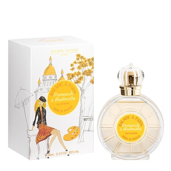 Jeanne Arthes, FRENCH WAY OF LIFE, Balade a Paris, Promenade a Montmartre Eau de Parfum, Spray perfume for women, Fruity Floral, Notes of Bergamot, Mandarin, Orange Pulp, Made in France, 3.38 Fl.oz