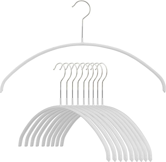 Mawa by Reston Lloyd Euro Narrow Clothing Hangers, Set of 10,White