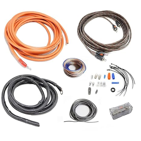 Alphasonik HK8 Premium 8-Gauge Complete Car Amplifier Installation Kit Power, Ground, Remote, Speaker Wire, Twisted RCA Interconnect, In Line Mini ANL Fuse Holder, 80Amp ANL Fuse - Amp Install Kit