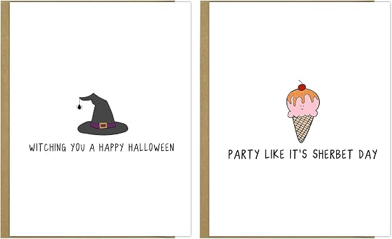 rockdoodles Halloween Card + Birthday Card Funny Halloween Cards, Funny Cards For Halloween - Punny Halloween Card for School or Work and Everyone Else
