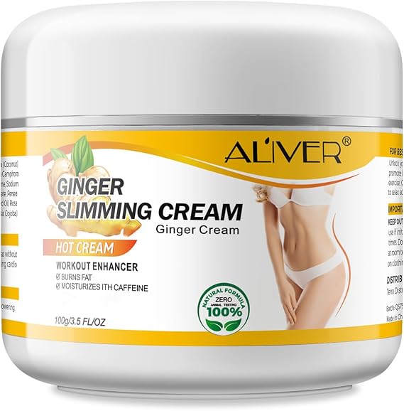 ALIVER Fat Burning Cream Lose Weight Fast for Women, Ginger Slimming Lotion That Burns Stomach Body Fat, Cellulite Cream for Thighs, Belly and Butt