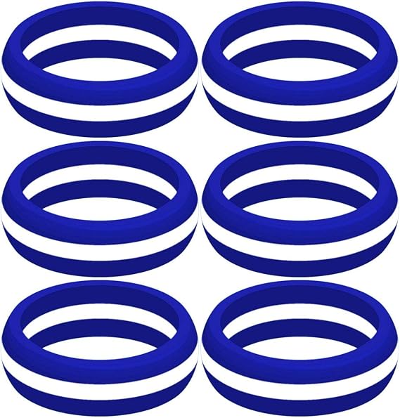 Set of Two (2) Silicone Rings in Your Choice of Size and Color - Engagement Wedding Replacement Rings for Workout and Active Lifestyles