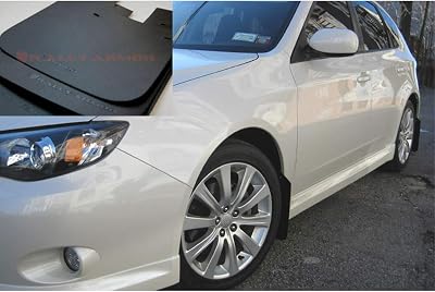 Rally Armor MF6-BAS-BLK Basic Black Mud Flap with Logo 08-10 WRX Hatch & Sedan  08-11 Subaru 2.5i, 1 Pack