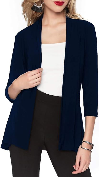 FRANK LYMAN Women's Essential Cardigan Style 071 Color Dark Navy Size 06