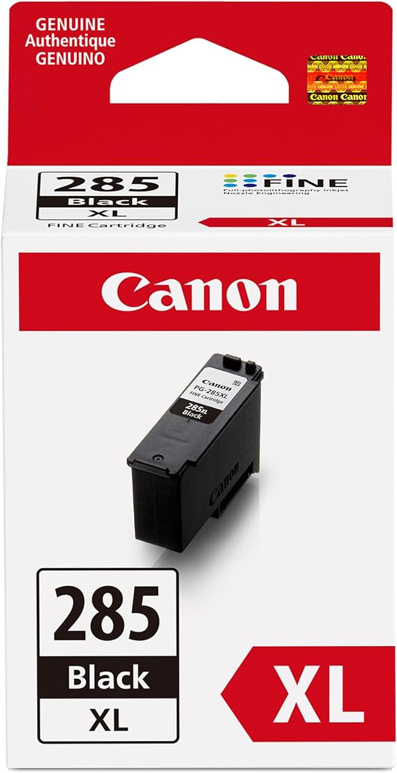 Canon PG-285 XL Genuine Black Ink Cartridge, Compatible with TR7820, TS7720/7722