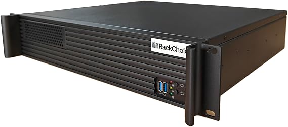 RackChoice MicroATX 2U Rackmount Server Chassis Short Depth 1x5.25 Front +33.5 Bay/Type-C & USB3.0 with 2.0 Adapter Support ATX PSU with top 120mm or Side 80mm Fan