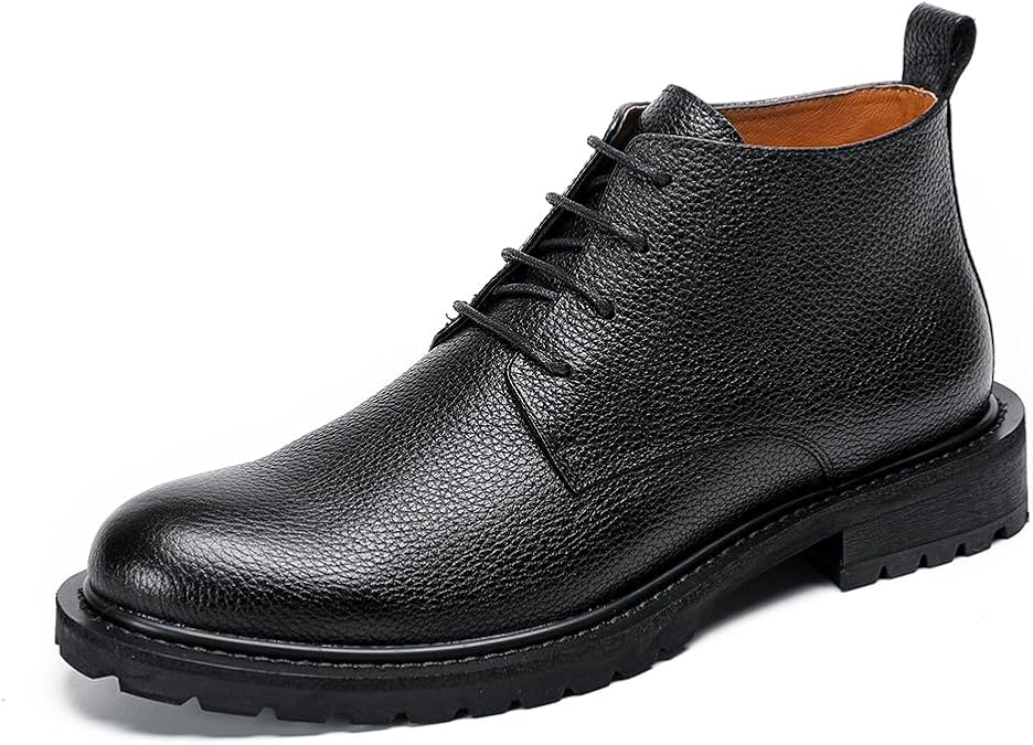 Men's Boots Genuine Leather Derby Plain Toe Leather Shoes for Men
