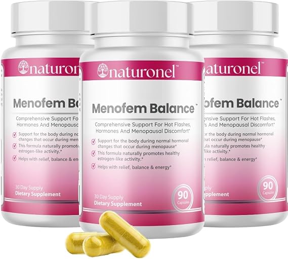 Menofem Balance (3 Pack) Womens Hormone & Menopause Support with Black Cohosh, Red Clover, DIM, Probiotics & B Vitamins | Hot Flash & Mood Support | Menopause Supplements for Women