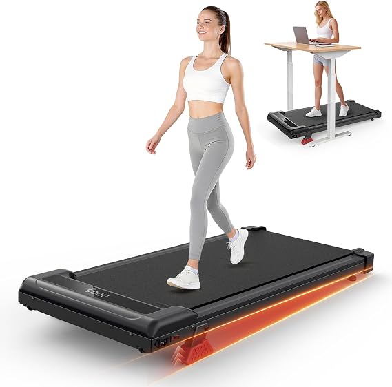 bigzzia Walking Pad with 8% Incline, 3-IN-1 Under Desk Treadmill for Home | 2.5HP Quiet Motor, 130KG Capacity, Remote Control & LED Display, Shock Absorption, 5-Layer Running Belt, No Assembly