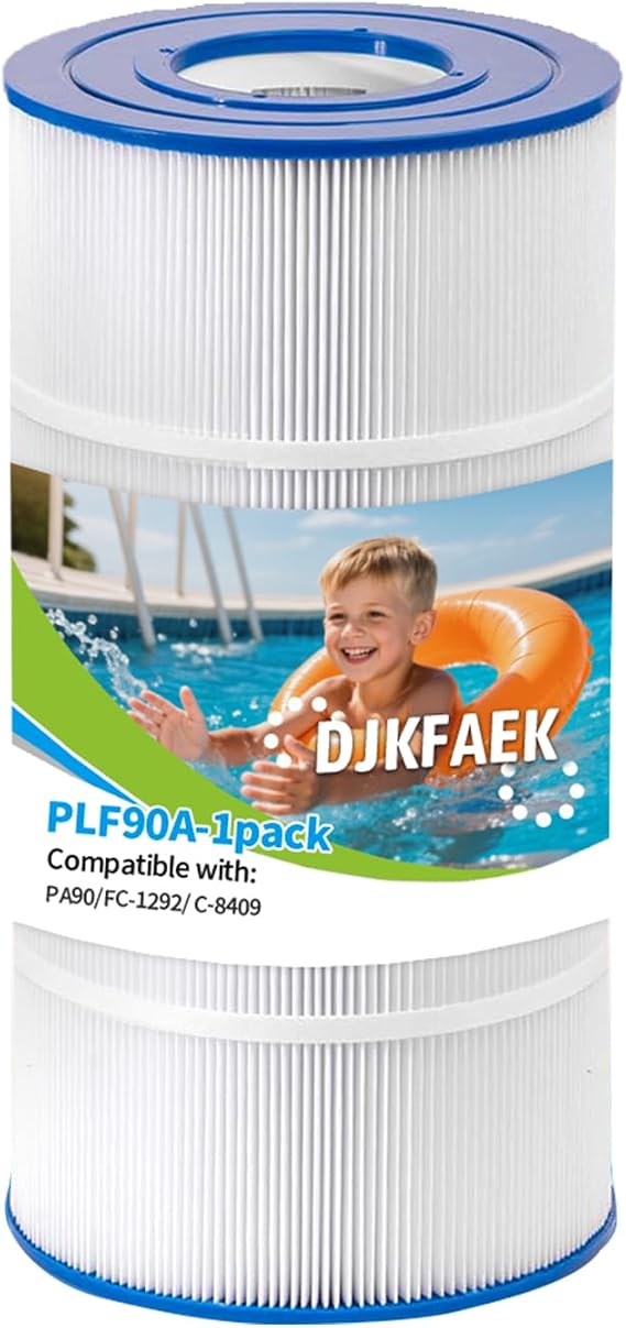 PLF90A Pool Filter Replacement for CX900RE, 90 sq.ft,1 Pack | Hayward C900, Pleatco PA90, C-8409, Filbur FC-1292, PXC95, L x OD:17 3/8" x 8 15/16"
