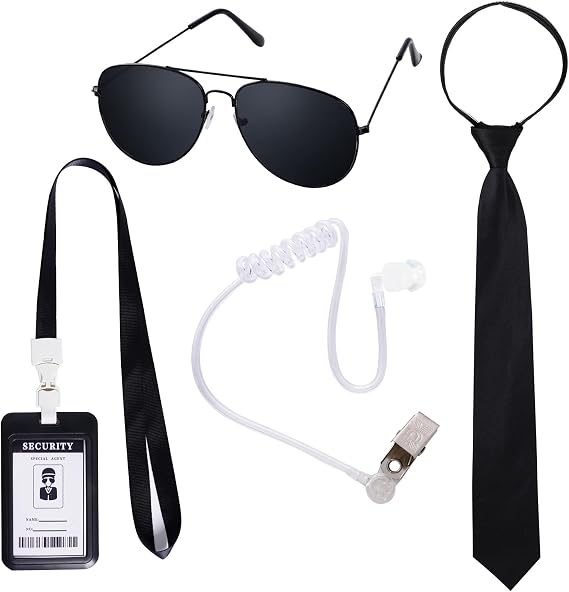 Pistha Agent Costume Secret Security Service Costume Accessories Halloween