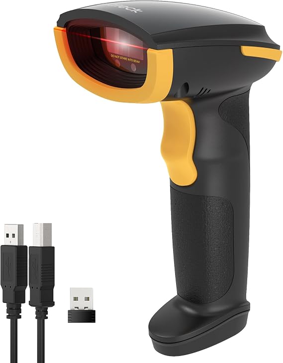 Inateck 1D Bluetooth Barcode Scanner with 2600mAh Battery, Plug-and-Play Wireless CCD Reader for Inventory, Library & Warehouse, Compatible with Windows, Mac, iOS, Android, BCST-24