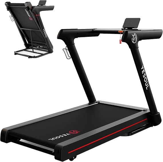 YESOUL 0%/10% Incline Foldable Treadmill, Heavy Duty Treadmills for Home