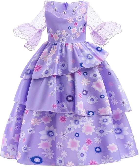 Dressy Daisy Magical Family Girls Maribel Isabella Fancy Dress Up Halloween Costume with Bag & Glasses & Wig Size 2T to 10