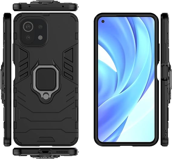 Case for Xiaomi Mi 11 Lite Case Cover,Case for Xiaomi Mi 11 Lite 5G Case Cover,Magnetic Car Mount Bracket Shell Case for Xiaomi Mi 11 Lite M2101K9AG Case Black