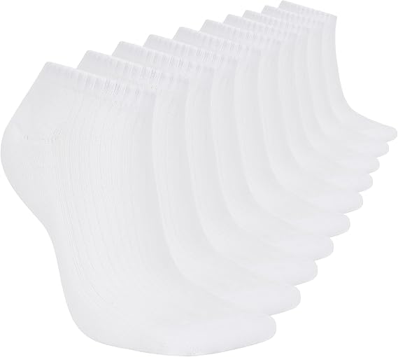 Skechers Women's 10-pack Half Terry Classic Low Cut Socks, Comfort-fit & Cushioned Footbed