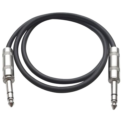 Seismic Audio - SATRX-2 - Black 2' 1/4" TRS to 1/4" TRS Patch Cable